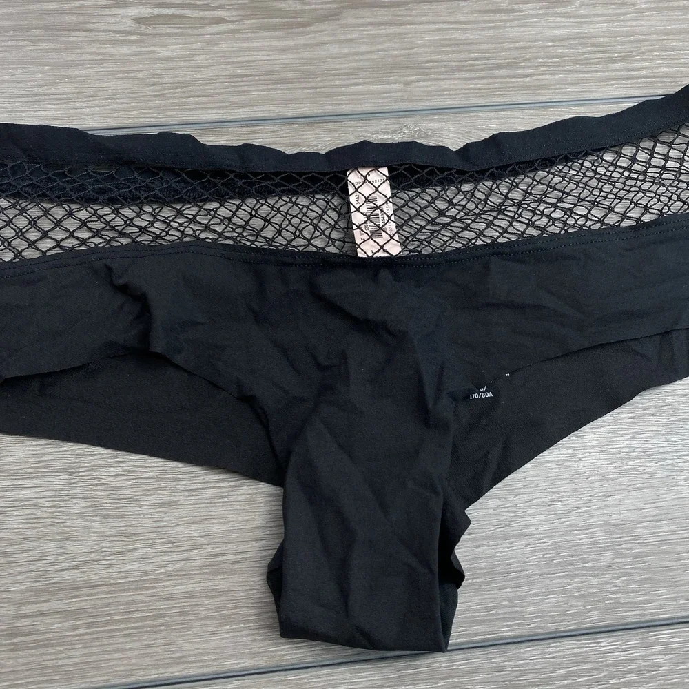 Victoria's Secret‎ Women's Cheeky Fishnet Underwear Black Large New
